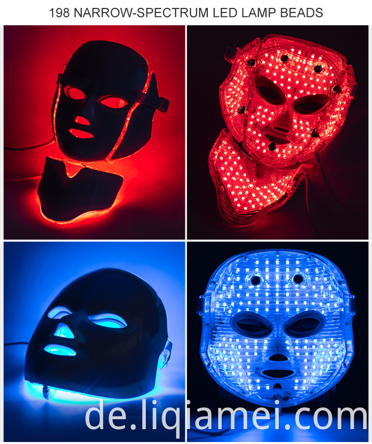 LED -Gesichtsmasken -Therapie Photonhaut Verjüngung LED Halsmaske Schönheit